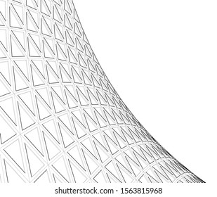 abstract modern architecture, 3d structure 
