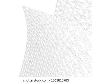 abstract modern architecture, 3d structure 