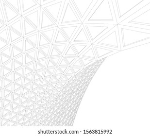 abstract modern architecture, 3d structure 