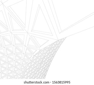 abstract modern architecture, 3d structure 