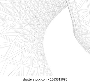 abstract modern architecture, 3d structure 
