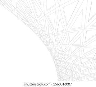 abstract modern architecture, 3d structure 