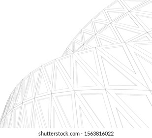 abstract modern architecture, 3d structure 