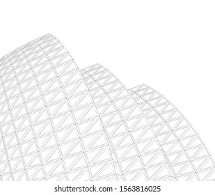 abstract modern architecture, 3d structure 