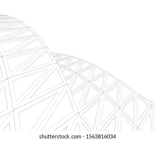 abstract modern architecture, 3d structure 