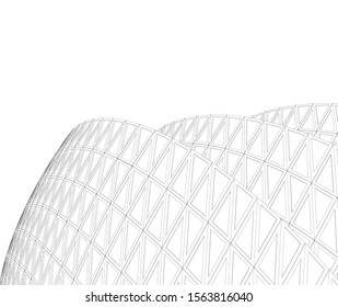 abstract modern architecture, 3d structure 