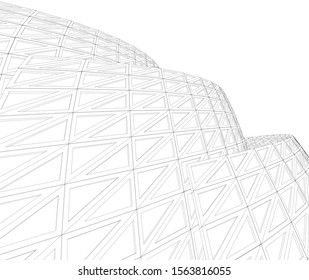 abstract modern architecture, 3d structure 
