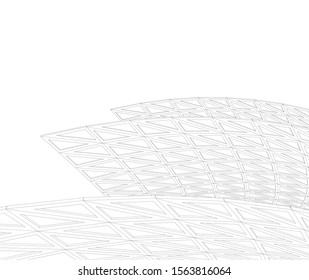 abstract modern architecture, 3d structure 