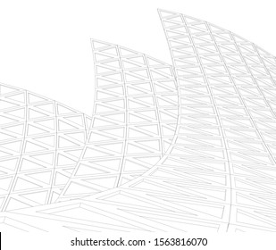 abstract modern architecture, 3d structure 