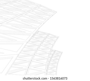 abstract modern architecture, 3d structure 