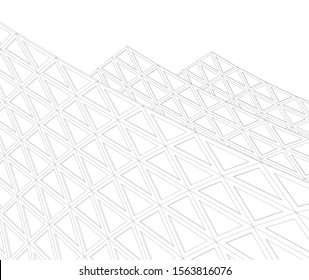 abstract modern architecture, 3d structure 