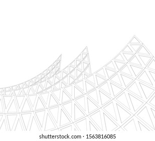 abstract modern architecture, 3d structure 