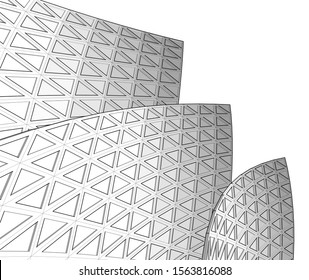abstract modern architecture, 3d structure 