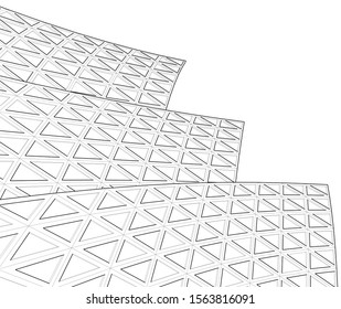 abstract modern architecture, 3d structure 