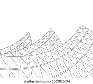 abstract modern architecture, 3d structure 