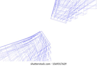 abstract modern architecture, 3d structure 