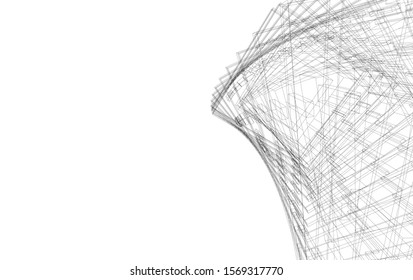 abstract modern architecture, 3d structure 