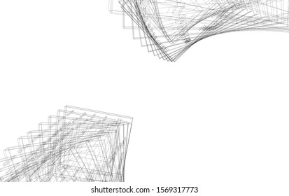 abstract modern architecture, 3d structure 