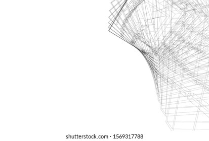 abstract modern architecture, 3d structure 