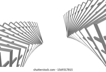 abstract modern architecture, 3d structure 