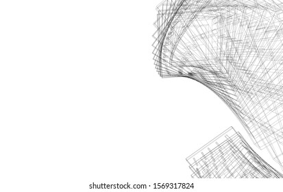 abstract modern architecture, 3d structure 