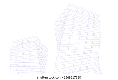 abstract modern architecture, 3d structure 