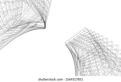 abstract modern architecture, 3d structure 