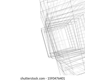 abstract modern architecture, 3d structure 
