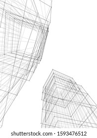 abstract modern architecture, 3d structure 