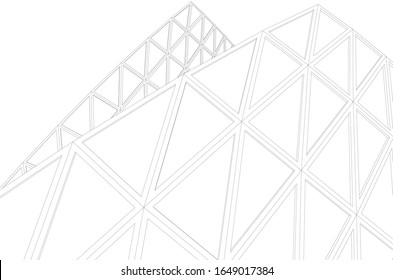 abstrakte moderne Architektur, 3D-Struktur 