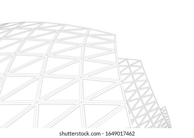 abstract modern architecture, 3d structure 