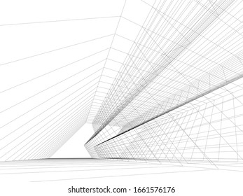 abstract modern architecture, 3d structure 