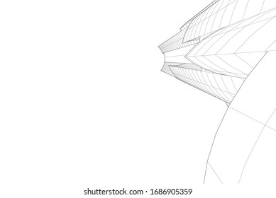 abstract modern architecture, 3d structure 