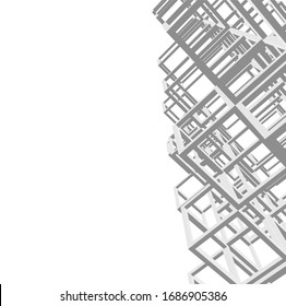 abstract modern architecture, 3d structure 