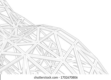 Abstract modern architecture, 3d structure