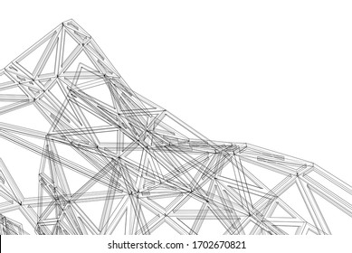 Arquitectura moderna abstracta, estructura 3d