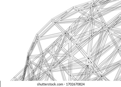 Abstract modern architecture, 3d structure