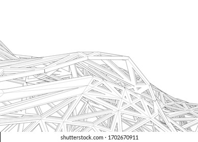 Abstract modern architecture, 3d structure
