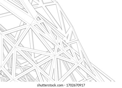 Abstract modern architecture, 3d structure