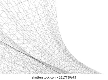 Abstract modern architecture 3d vector illustration