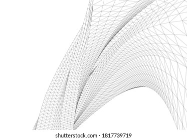 Abstract modern architecture 3d vector illustration
