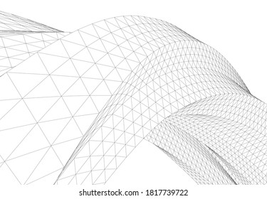 Abstract modern architecture 3d vector illustration