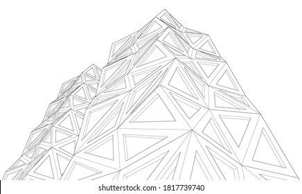 Abstract modern architecture 3d vector illustration