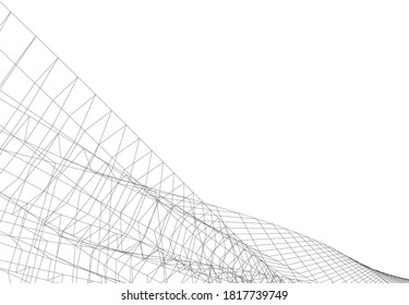 Resumen de la arquitectura moderna 3d ilustración vectorial