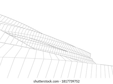 Abstract modern architecture 3d vector illustration