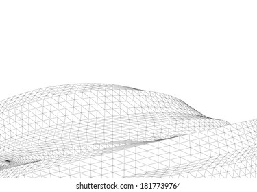 Abstract modern architecture 3d vector illustration