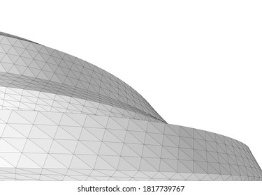 Abstract modern architecture 3d vector illustration