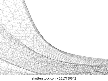 Abstract modern architecture 3d vector illustration
