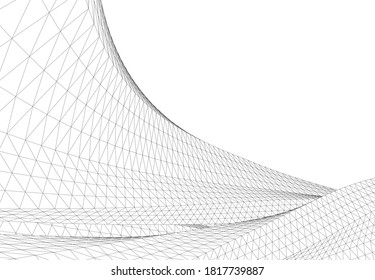 Resumen de la arquitectura moderna 3d ilustración vectorial