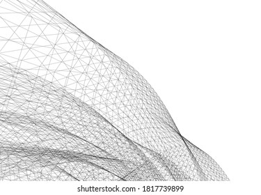 Abstract modern architecture 3d vector illustration